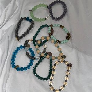 Erimish Green and Blue Beaded Bracelet Set